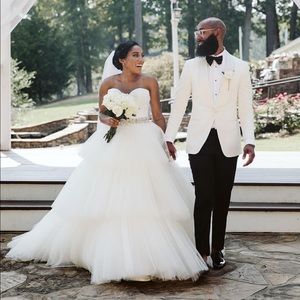 Wedding gown over skirt